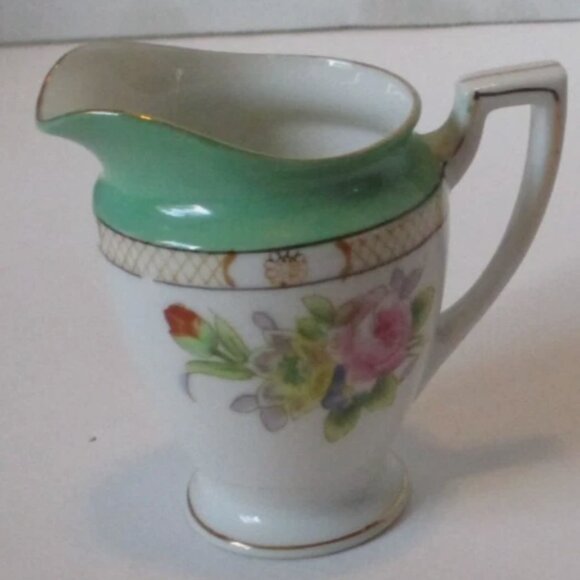 Noritake Miniature Pitcher Creamer Japan Hand Painted Porcelain Floral 3.5 Inch - Picture 4 of 4